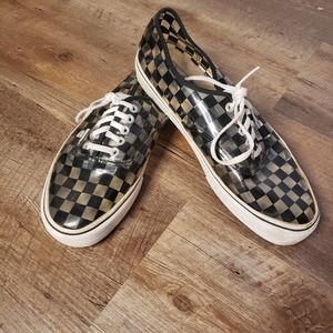 VANS Clear & Black Vinyl Checkered Sneakers